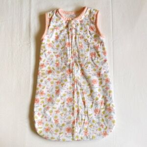 modern baby floral fluffy fleece zip-up sleep sack 3-6 months baby girl